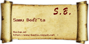 Samu Beáta névjegykártya