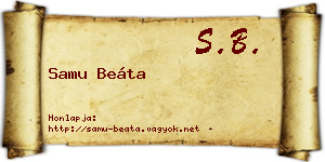 Samu Beáta névjegykártya