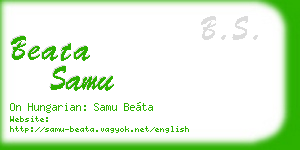 beata samu business card